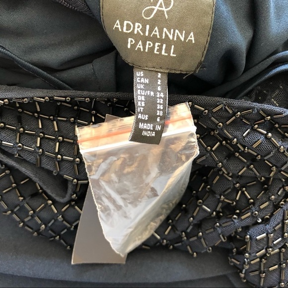 NWT Adriana Papell Sheath beaded mesh Dress - Picture 7 of 8